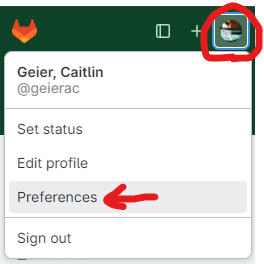 Gitlab preferences