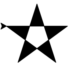 Filled star with hollow center